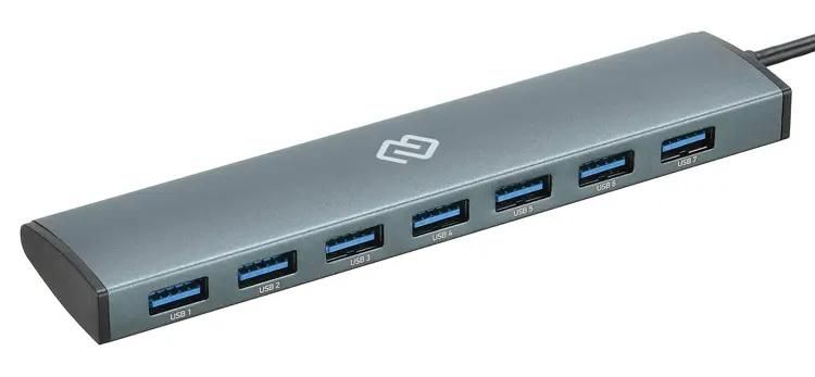 Концентратор Digma HUB-7U3.0-UC-G, 7xUSB 3.0, серый