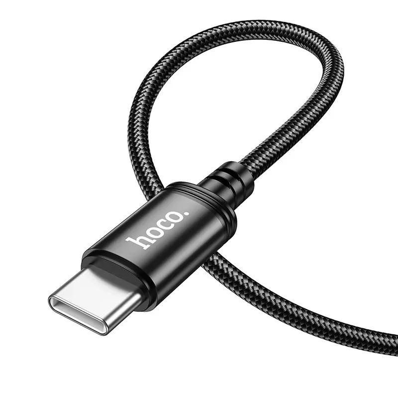 Кабель USB Type-C-USB Type-C, быстрая зарядка, 3А, 60 Вт, 1 м, черный, HOCO Wind X89 (6931474784384)