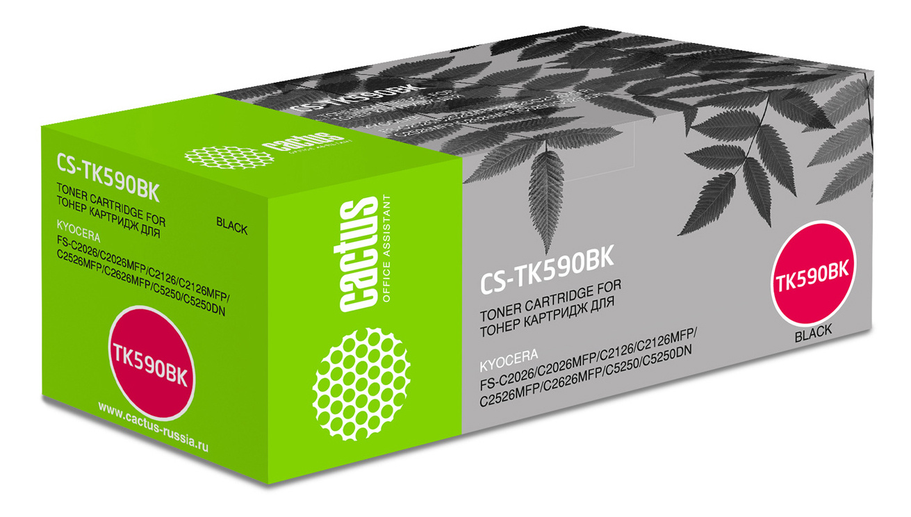 Картридж лазерный Cactus CS-TK590BK (TK-590K), черный, 7000 страниц, совместимый для Kyocera FS-C5250DN, ECOSYS P6026cdn, FS-C2026MFP, FS-C2026MFP+, ECOSYS M6026cdn, FS-C2126MFP, FS-C2126MFP+, ECOSYS M6526cdn, FS-C2526MFP, ECOSYS M6026cidn, FS-C2626MFP, ECOSYS M6526cidn
