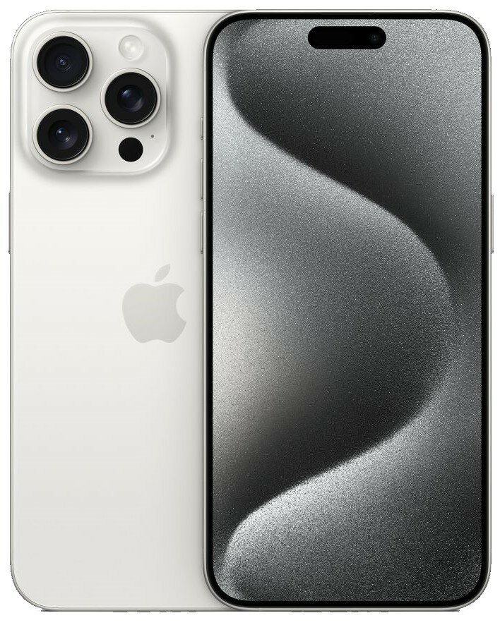 Смартфон Apple iPhone 15 Pro Max A3105, 6.7 1290x2796 OLED, Apple A17 Pro Bionic, 256Gb, 3G/4G/5G, NFC, Wi-Fi, BT, 3xCam, 2-Sim (nano SIM+eSIM), USB Type-C, iOS 17, белый (MU6Q3J/A)