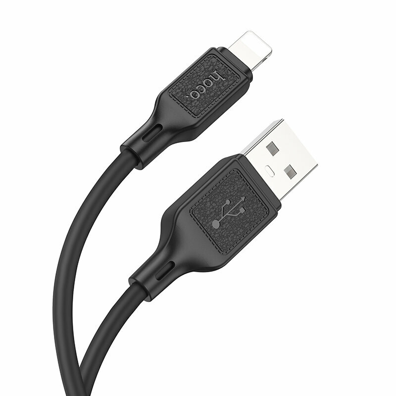 Кабель USB-Lightning 8-pin, 2.4А, 1 м, черный, HOCO Cool X90