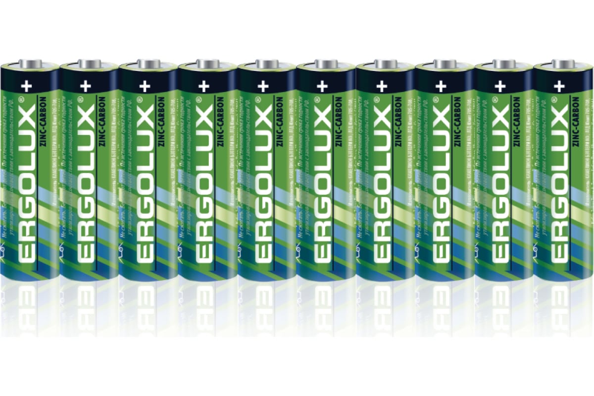 Батарейка Ergolux AA (R6), 1.5V, 10 шт. (15120)