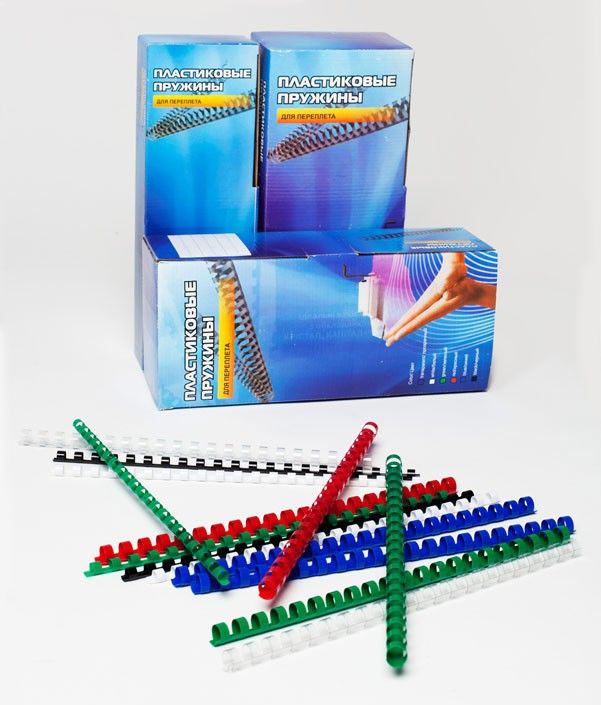 Пружины для переплета 14 мм, 91-110 листов, пластик, 100 шт., прозрачные, Office Kit (BP2143)