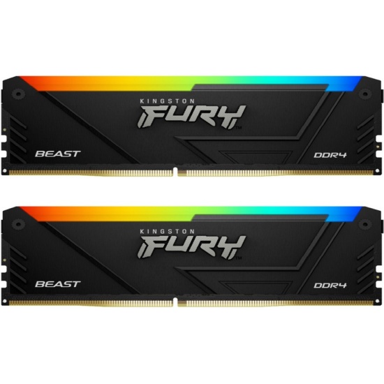 Комплект памяти DDR4 DIMM 16Gb (2x8Gb), 3733MHz, CL19, 1.35V, Kingston, Fury Beast Black RGB (KF437C19BB2AK2/16) Retail