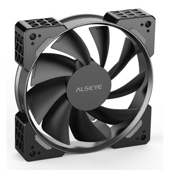 Вентилятор Alseye N12-B, 120 мм, 1800rpm, 37.8 дБ, 4-pin PWM, 1шт, черный (N12-B)