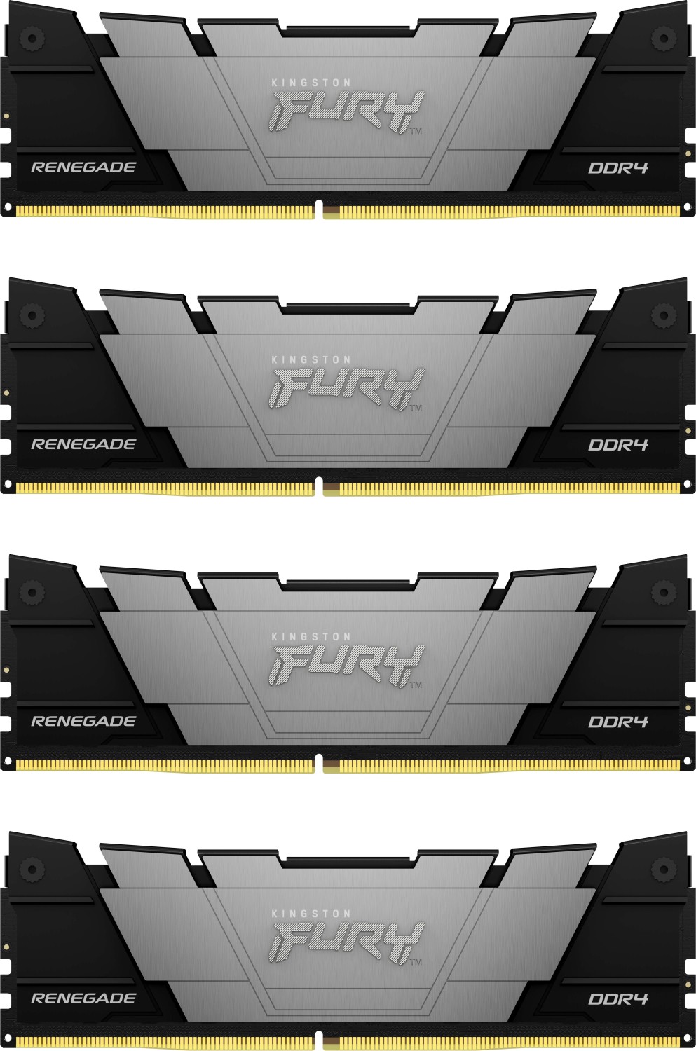 Комплект памяти DDR4 DIMM 128Gb (4x32Gb), 3200MHz, CL16, 1.35V, Kingston, FURY Renegade Black (KF432C16RB2K4/128) Retail