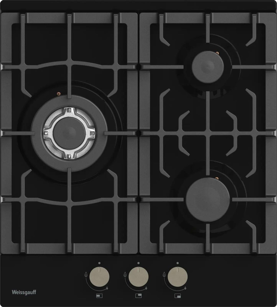 Газовая варочная панель WEISSGAUFF HGG 451 BEB, 3 конфорки, черный (429793)