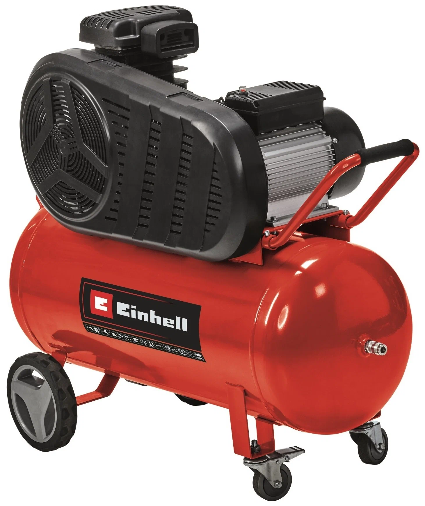 Компрессор воздушный Einhell TE-AC 400/90/10, 3 кВт, 9.87 атм, 230л/мин, 220В, 90 л, масляный, электрический, поршневой, ременной (4010800)