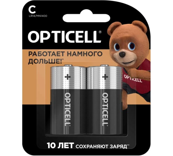 Батарейка OPTICELL Basic, C (R14/LR14), 1.5V, 2 шт. (5051004)