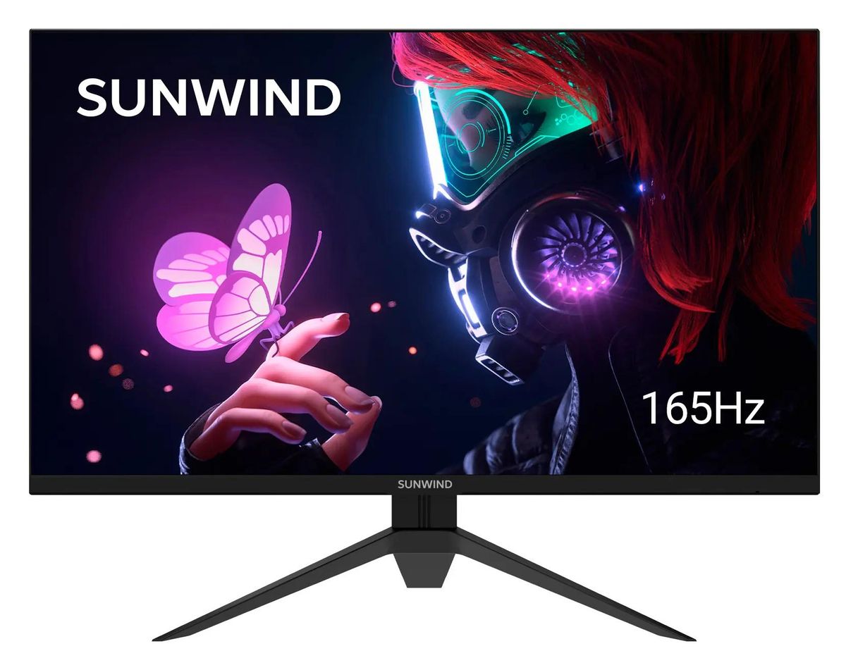 Монитор 27 Sunwind SUN-M27BG130 VA, 2560x1440 (16:9), 300кд/м2, 165 Гц, 3 мс, 178°/178°, HDMI, DisplayPort, черный (SUN-M27BG130)