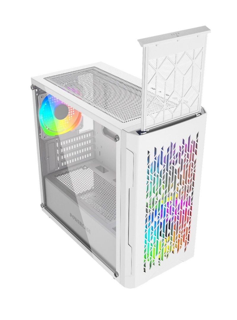 Корпус PowerCase Mistral Micro D3W ARGB, mATX, Mini-Tower, USB 3.0, RGB подсветка, белый, без БП (CMMDW-A3)