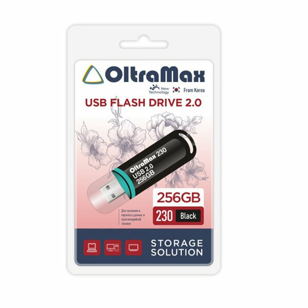 Флешка 256Gb USB 2.0 OltraMax 230, черный (OM-256GB-230-Black)