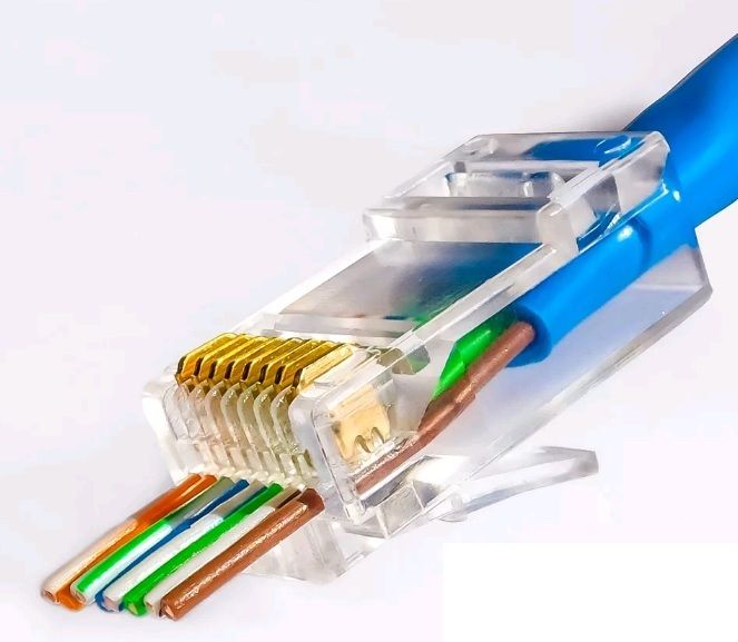   E2E4 Коннектор RJ-45 8P8C категория 5e, 10 шт., EZNetko сквозной (NC-RJ-45-(8p8c) - EP-10)