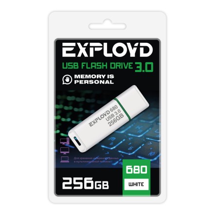 Флеш-накопители USB 3.0  E2E4 Флешка 32Gb USB 3.0 EXPLOYD 680, белый (EX-32GB-680-White)