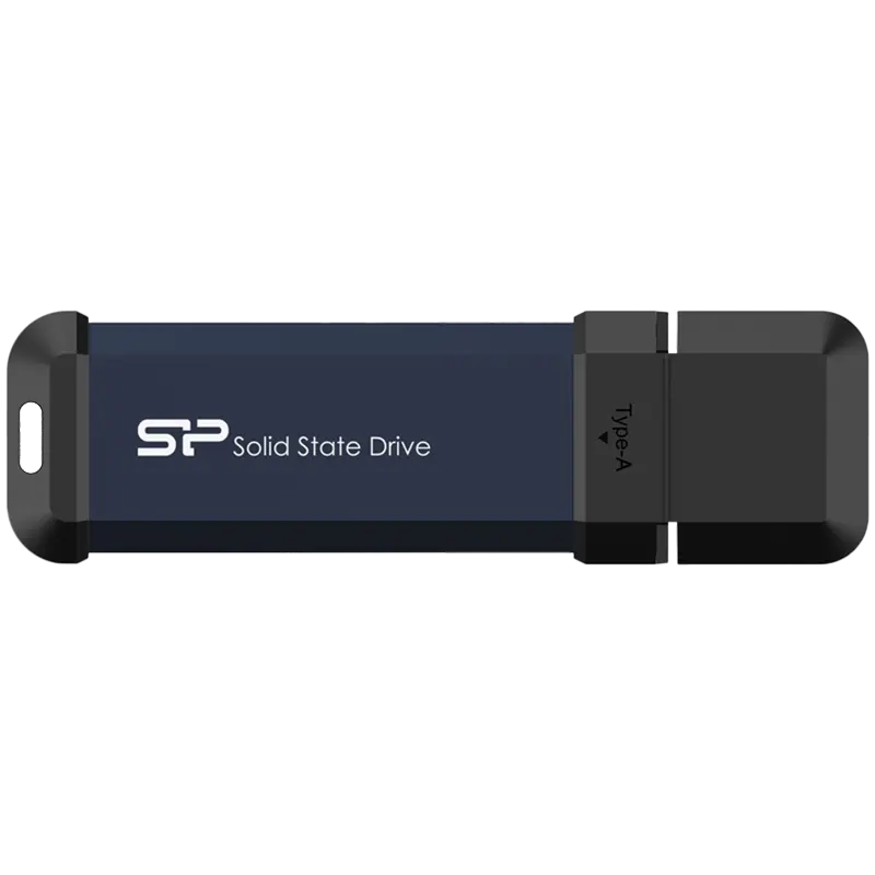 Внешний SSD Silicon Power MS60 500Gb, USB 3.2 Gen 2, черный/синий (SP500GBUF3S60V1B)