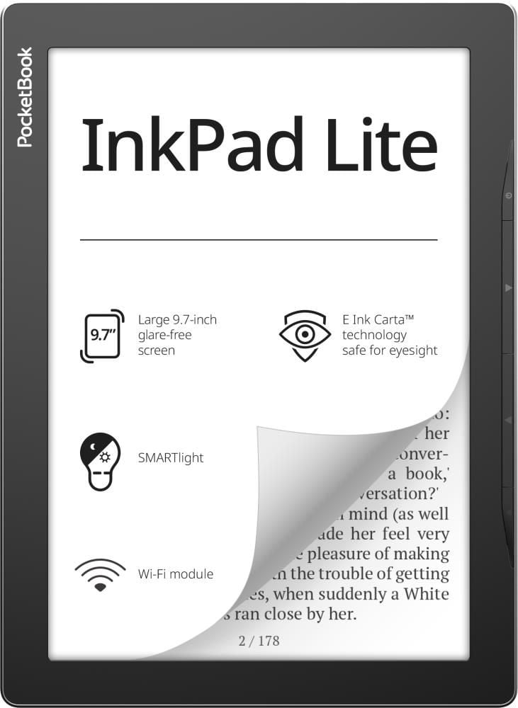 Электронная книга PocketBook 970, 9.7 825x1200 E-Ink Carta Touch, 8Gb, Wi-Fi, 2.2 А·ч, серый (PB970-M-WW)