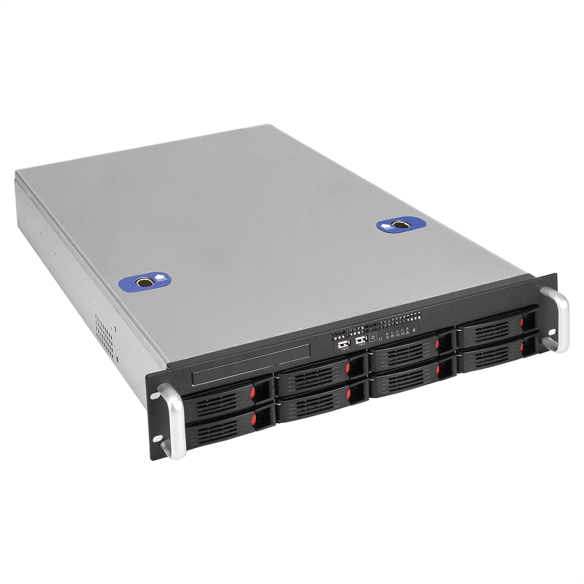 Корпус Exegate 2U660-HS08, E-ATX, 2U RM, 8x3.5/2.5 HS, Redundant 2x800 Вт, черный/серебристый (EX294562RUS)