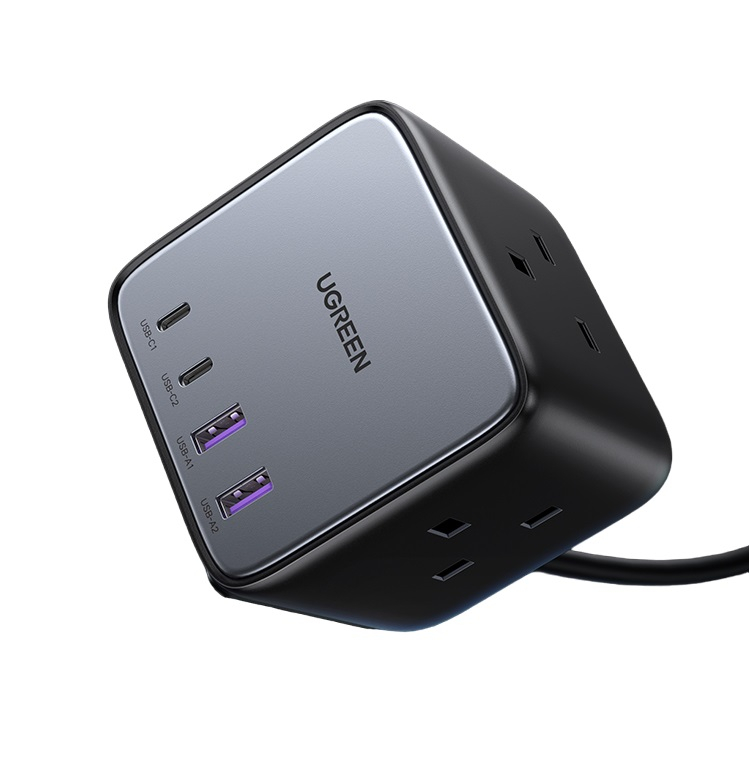 Сетевое зарядное устройство UGREEN CD268 65 Вт, 2xUSB, 2xUSB type-C, Quick Charge, черный (60113_), кабель USB Type C