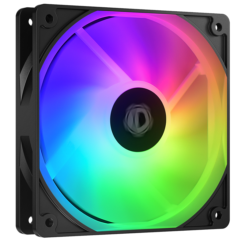 Вентилятор ID-COOLING XF-120-ARGB-K, 120 мм, 1500rpm, 30.5 дБ, 4-pin PWM + 3-pin 5V ARGB, 1шт, черный, ARGB подсветка