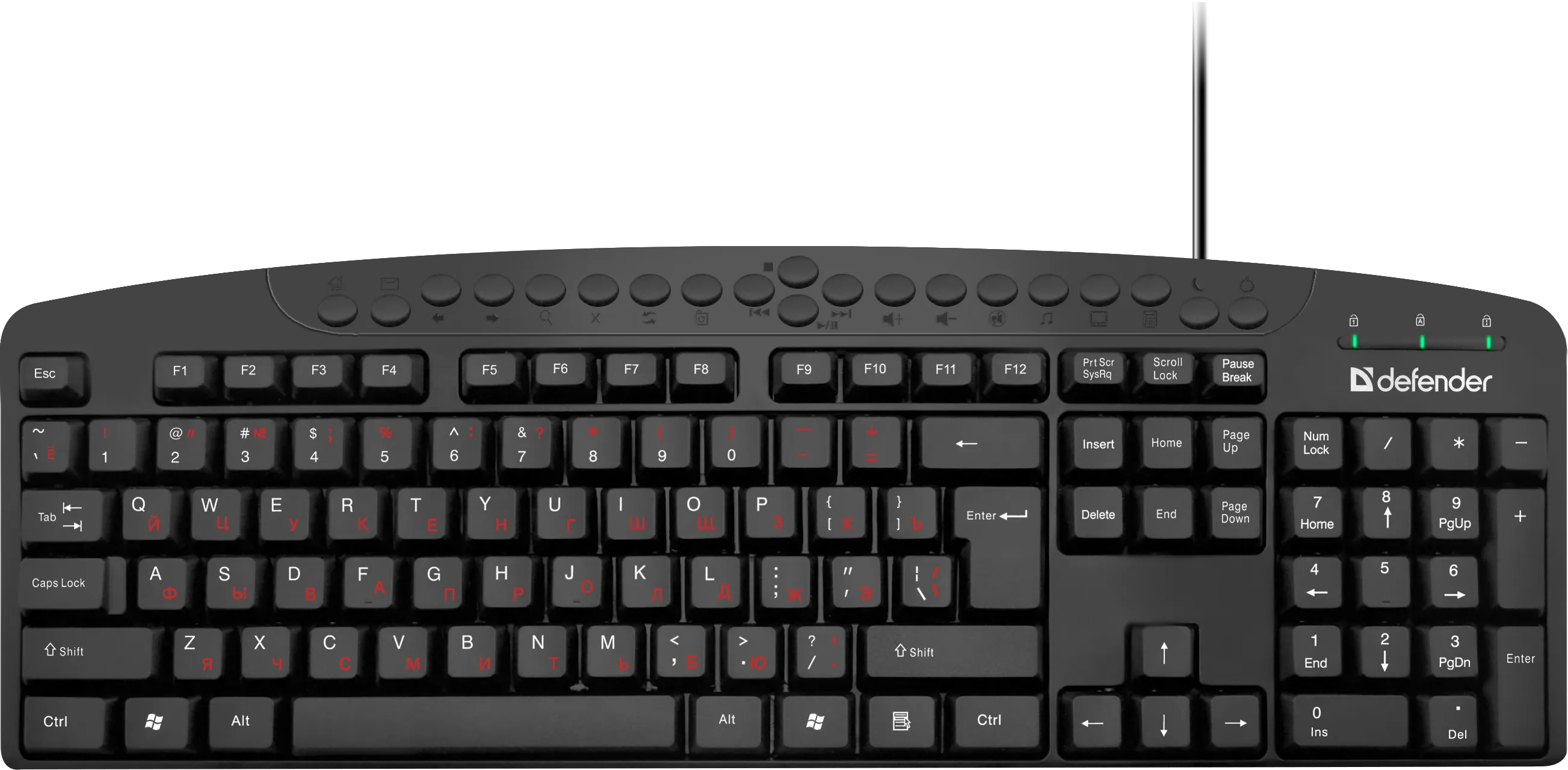 Клавиатура проводная Defender ATLAS HB-450, мембранная, USB, черный (45450)