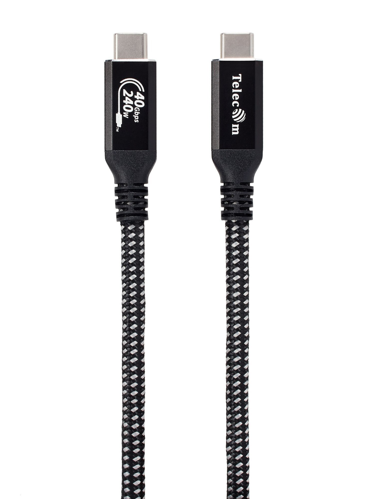 Кабель USB Type-C-USB Type-C, экранированный, быстрая зарядка, 240 Вт, 1.5 м, черный, Telecom TUS840-1.5M (TUS840-1.5M)