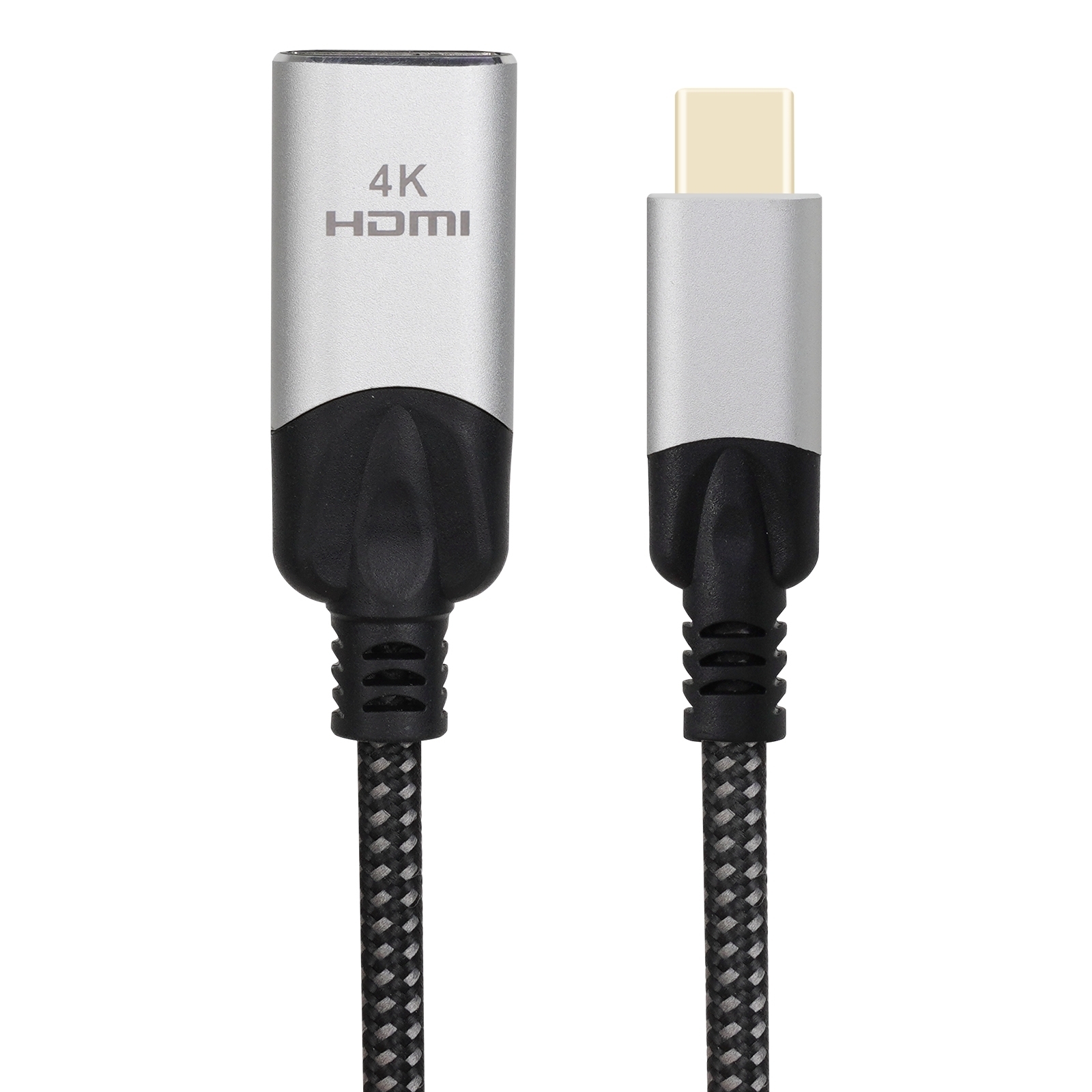 Кабель-переходник (адаптер) USB 3.1 Type-C(M)-HDMI(19F) 4K, экранированный, 15 см, черный VCOM CU423MV-4K (CU423MV-4K)