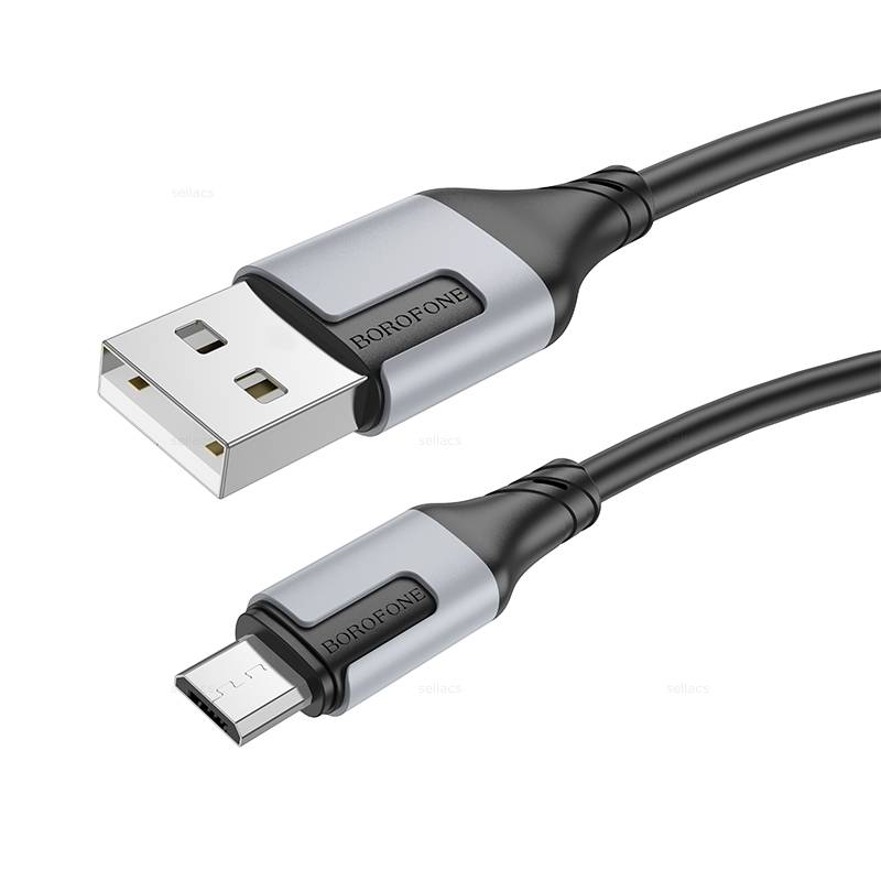 Кабель USB-Micro USB, 2.4А, 1 м, черный, Borofone Creator BX101