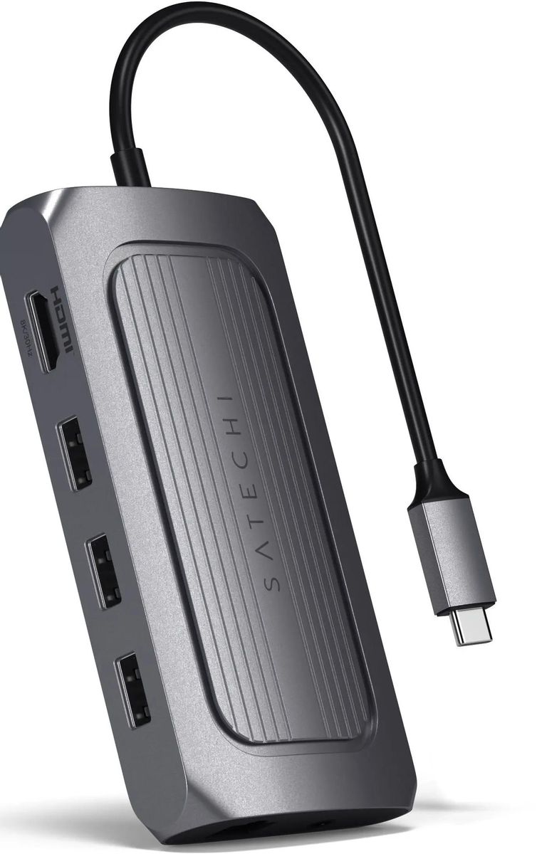   E2E4 Док-станция Satechi ST-U4MA3M, 7680x4320 (8K), USB Type-C, серебристый (ST-U4MA3M)