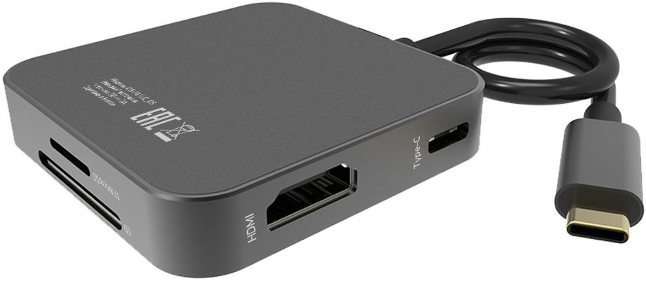 Док-станция Digma DS-741UC_GS, 3840x2160 (4K), USB Type-C, серый (DS-741UC_GS)