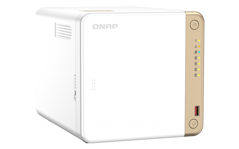 Сетевой накопитель (NAS) QNAP TS-462-4G, 4x2.5/3.5 SATA3 HDD, 2xM.2-PCI-E, 1x2.5Гбит/c, HDMI, 2xUSB 3.X, Intel Celeron N4505/2x2 ГГц, DDR4 4Gb, 90W, (TS-462-4G)