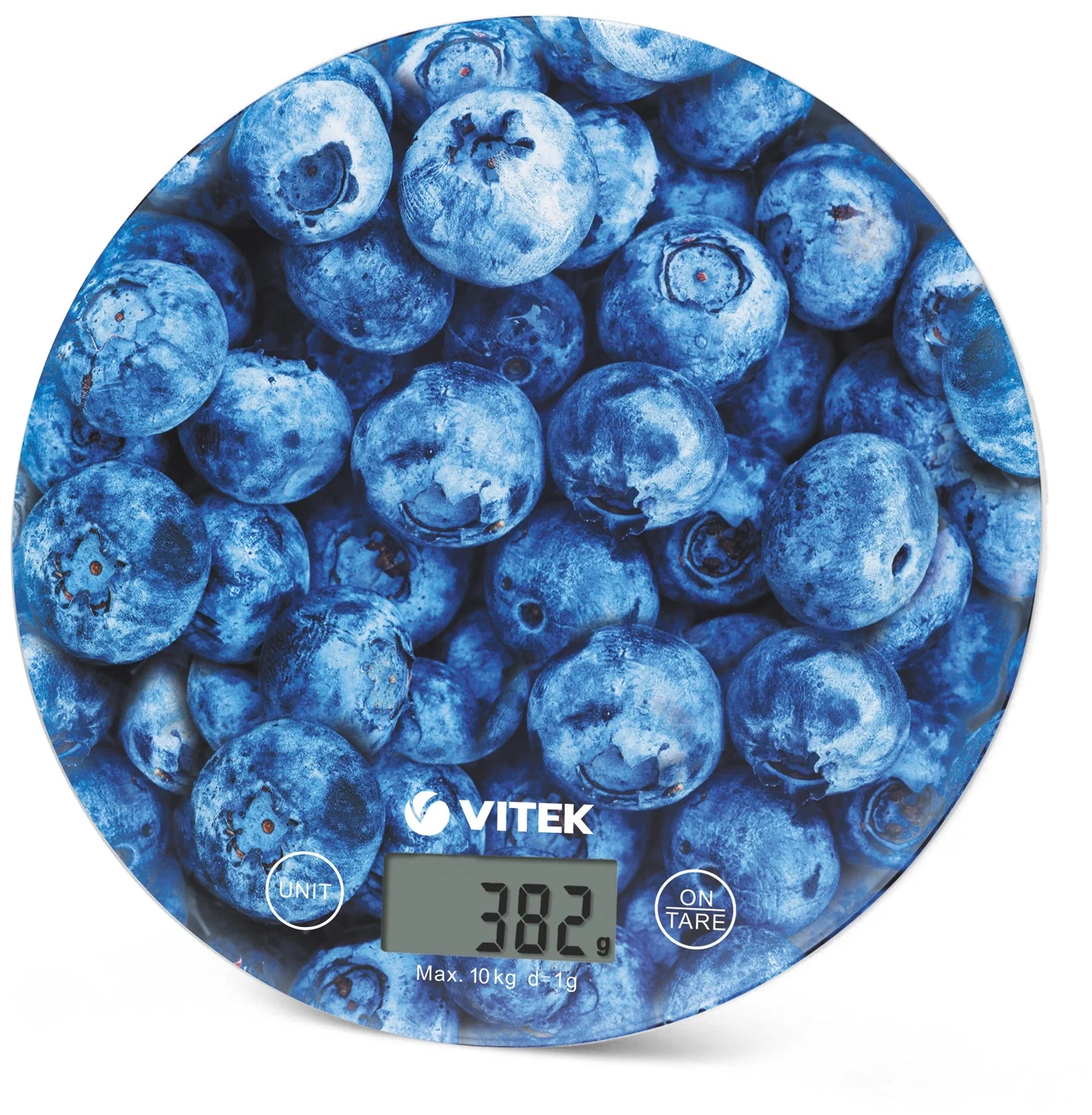  Кухонные весы электронные Vitek VT-8021 10 кг, 1 х CR2032, принт (голубика) (VT-8021)