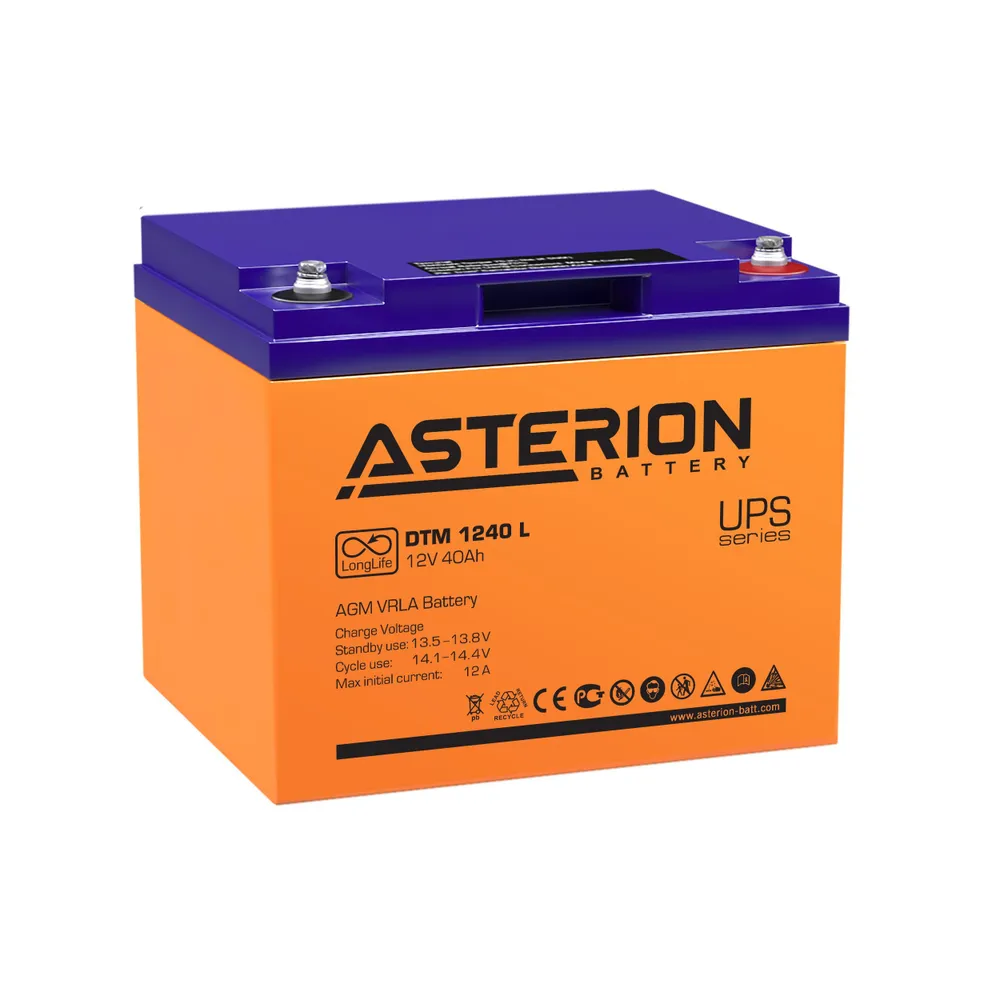 Аккумуляторная батарея для ИБП Asterion DTM 1240 L, 12V, 40Ah (Asterion DTM 1240 L NC)