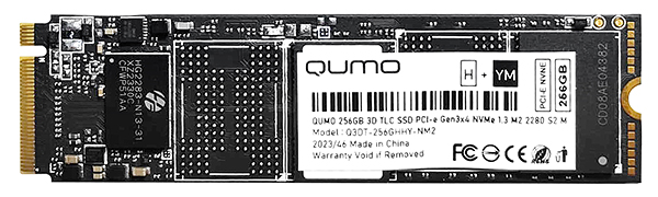 Твердотельный накопитель (SSD) Qumo 256Gb Novation, 2280, PCI-E 3.0 x4, NVMe (Q3DT-256GHHY-NM2) Bulk (OEM)