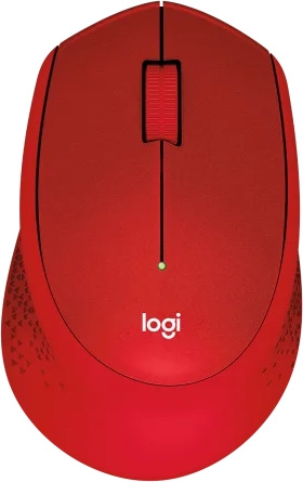 Мышь беспроводная Logitech M331 Silent Plus, 1000dpi, оптическая светодиодная, USB, красный (910-004916)