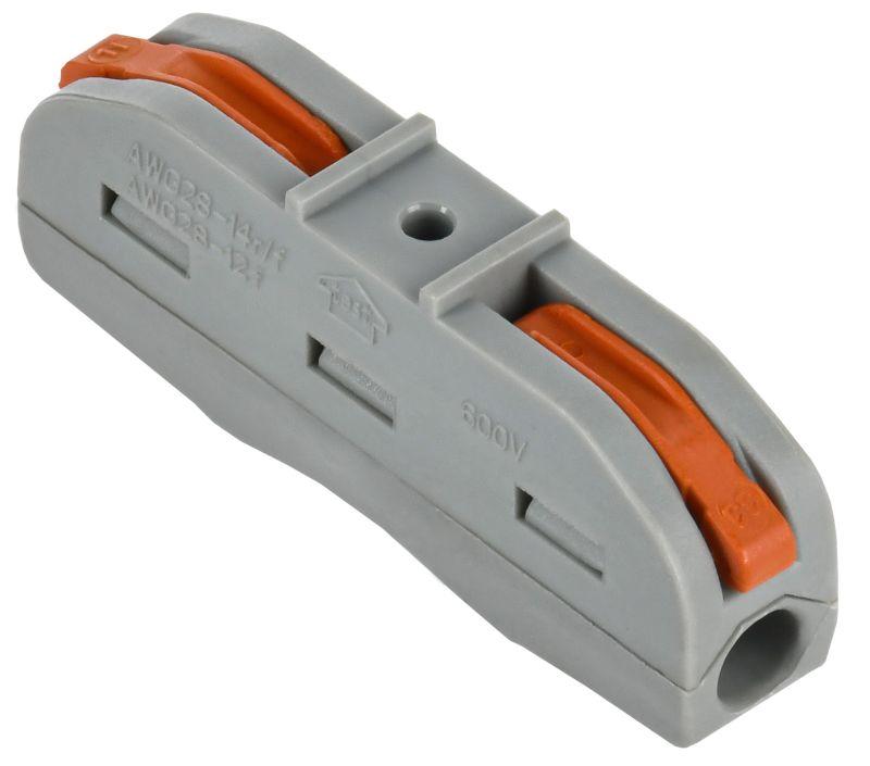 Клемма монтажная IEK СМК 222-4111 2x0,08-4 мм², с рычагами, серый (UKZ20-4111-050)