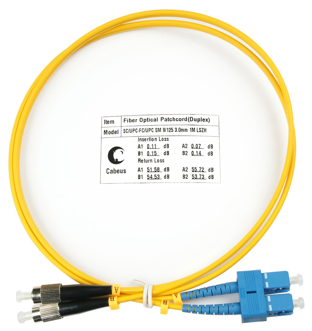 Патч-корд оптический Cabeus FOP(d)-9-SC-FC-1m, SC/UPC-FC/UPC, одномодовый, 9/125, OS2, двойной, 1 м, LSZH, желтый (FOP(d)-9-SC-FC-1m)