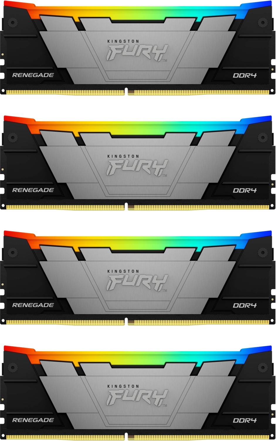 Комплект памяти DDR4 DIMM 32Gb (4x8Gb), 3200MHz, CL16, 1.35V, Kingston, FURY Renegade RGB (KF432C16RB2AK4/32) Retail