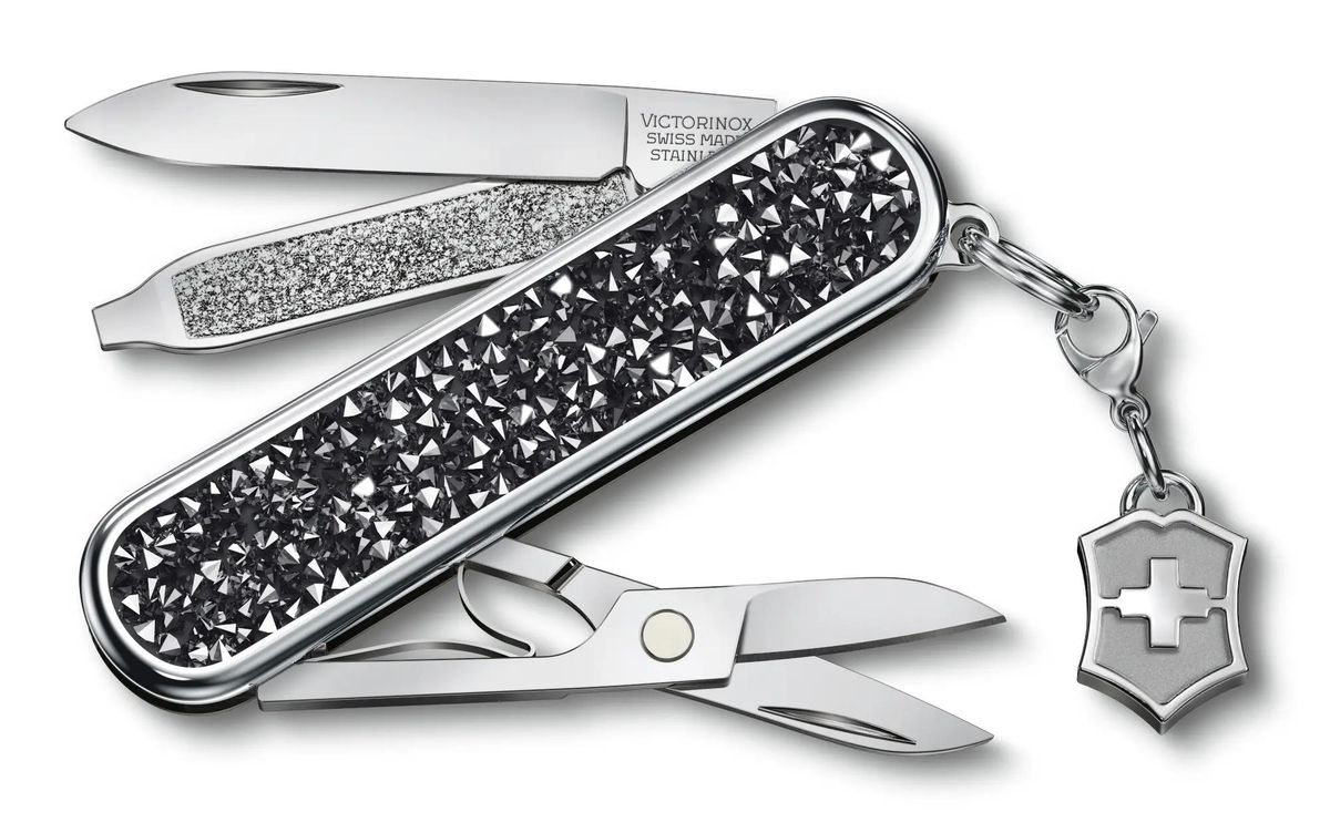 Нож перочинный 5 в 1, черный/серебристый, VICTORINOX Classic Brilliant (0.6221.35)