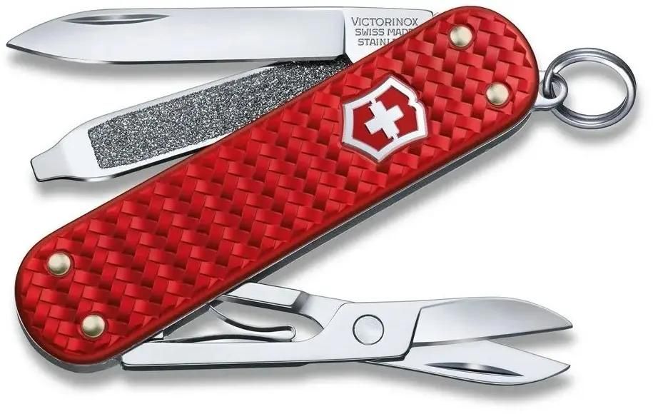 Нож перочинный 5 в 1, красный, VICTORINOX Classic Precious (0.6221.401G)