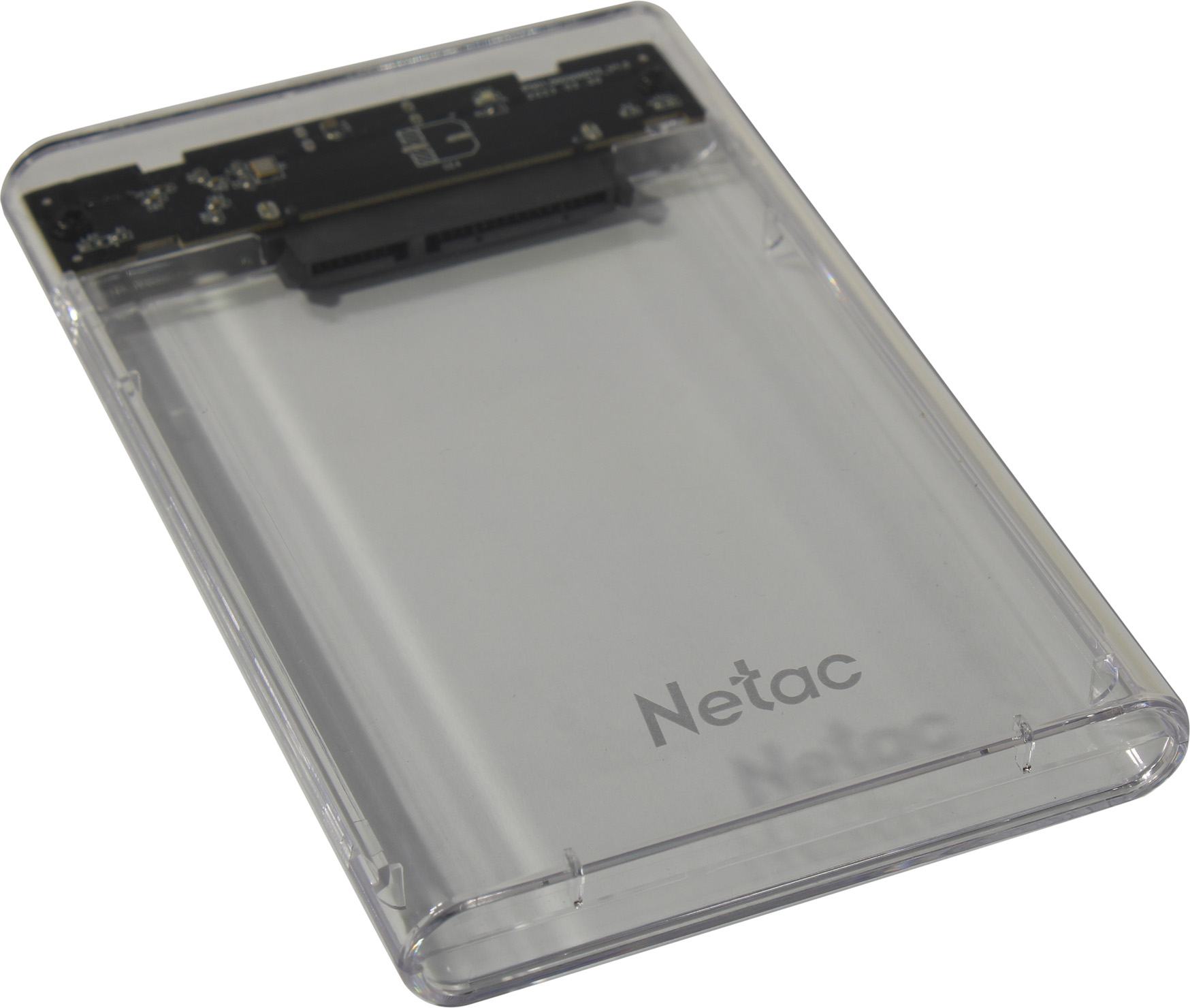 Внешние боксы и адаптеры  E2E4 Внешний бокс Netac WH11, 1x2.5 USB 3.0, пластик, прозрачный (NT07WH11-30B0)