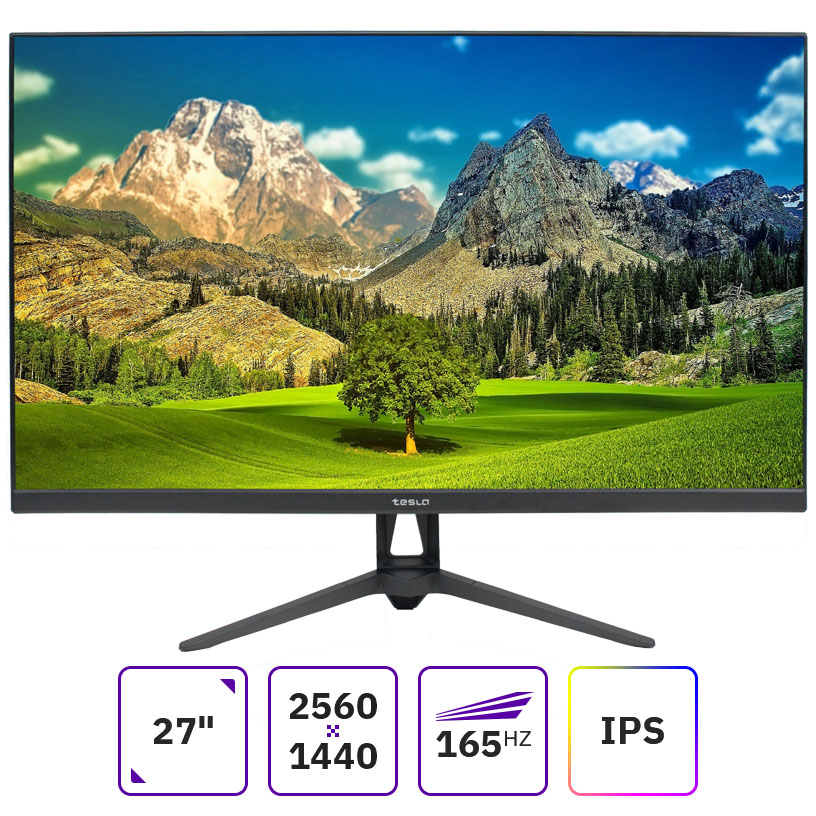 Монитор 27 TESLA Q2722DCG IPS, 2560x1440 (16:9), 300кд/м2, 165 Гц, 2 мс, HDMI, DisplayPort, черный (Q2722DCG)