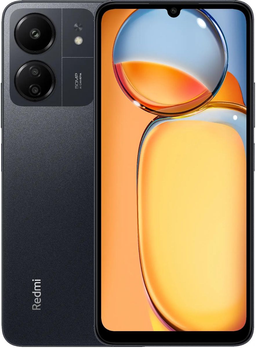 Смартфон Xiaomi Redmi 13C, 6.74 1600x720 IPS, MediaTek Helio G85, 4Gb RAM, 128Gb, 3G/4G, NFC, Wi-Fi, BT, 3xCam, 2-Sim, 5000 мА⋅ч, USB Type-C, Android 13, черный (MZB0FJXRU/51130)