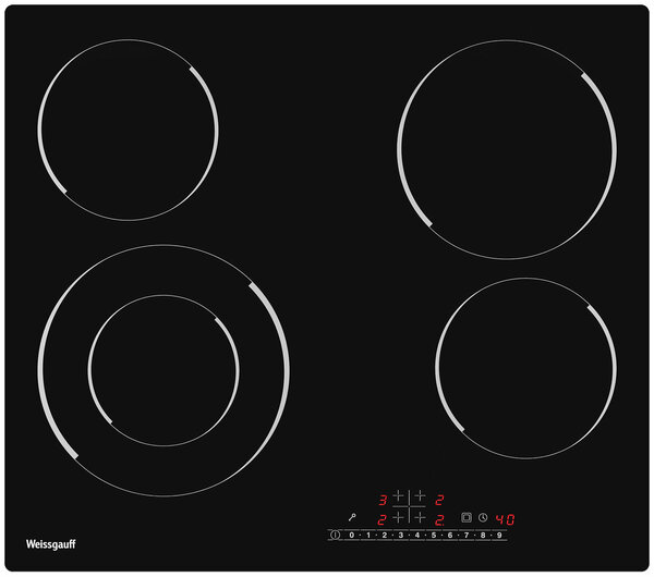 Встраиваемые варочные панели  E2E4 Электрическая варочная панель WEISSGAUFF HV 641 BS, 4 конфорки, черный (410086)