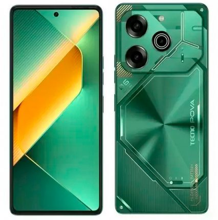 Смартфон Tecno POVA 6 PRO 5G, 6.8 2436x1080 AMOLED, MediaTek Dimensity 6080, 12Gb RAM, 256Gb, 3G/4G/5G, NFC, Wi-Fi, BT, 2xCam, 2-Sim, 6000 мА⋅ч, USB Type-C, Android 14, зеленый (TCN-LI9.256.COGR)