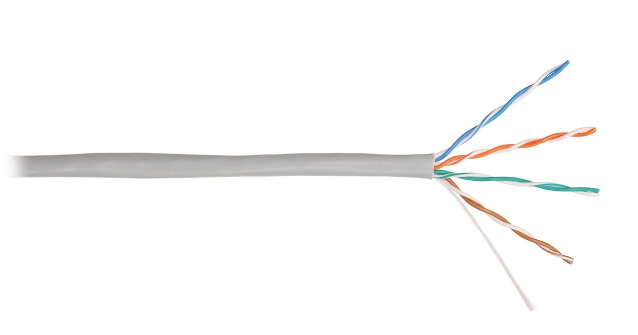 Витая пара UTP кат.5e, 4 пары, CU, 0.5 мм, 100м., внутренний, одножильный, PVC, серый, NIKOMAX (NMC 2101A-GY)