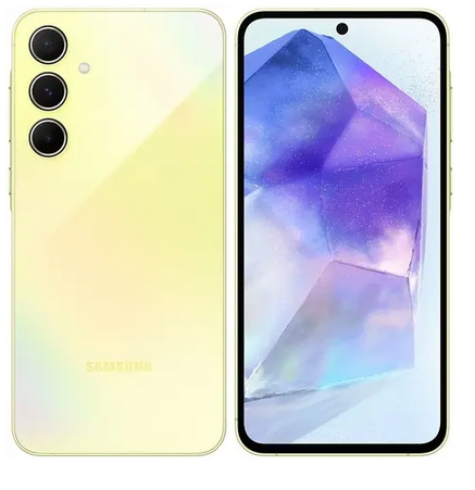 Смартфон Samsung Galaxy A55 5G, 6.5 1080x2340 AMOLED, Samsung Exynos 1480, 8Gb RAM, 128Gb, 3G/4G/5G, NFC, Wi-Fi, BT, 3xCam, 2-Sim, 5000 мА⋅ч, USB Type-C, Android 14, желтый (SM-A556EZYACAU)