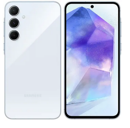 Смартфон Samsung Galaxy A55 5G, 6.5 2340x1080 AMOLED, Samsung Exynos 1480, 8Gb RAM, 128Gb, 3G/4G/5G, NFC, Wi-Fi, BT, 3xCam, 2-Sim, 5000 мА⋅ч, USB Type-C, Android 14, голубой (SM-A556ELBVMEA)