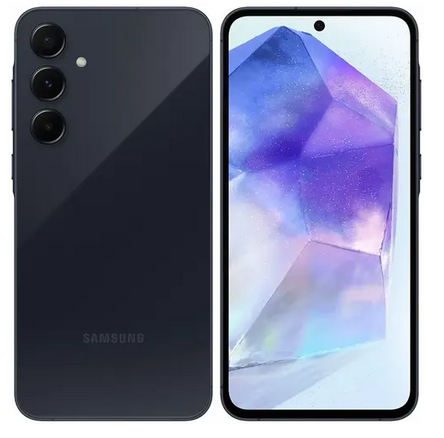 Смартфон Samsung Galaxy A55 5G, 6.5 2340x1080 AMOLED, Samsung Exynos 1480, 8Gb RAM, 256Gb, 3G/4G/5G, NFC, Wi-Fi, BT, 3xCam, 2-Sim, 5000 мА⋅ч, USB Type-C, Android 14, темно-синий (SM-A556EZKWMEA)