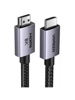 Кабель-переходник (адаптер) HDMI(19M)-HDMI(19M) v2.1 4K/8K, экранированный, 2 м, серый UGREEN HD171 (25910)