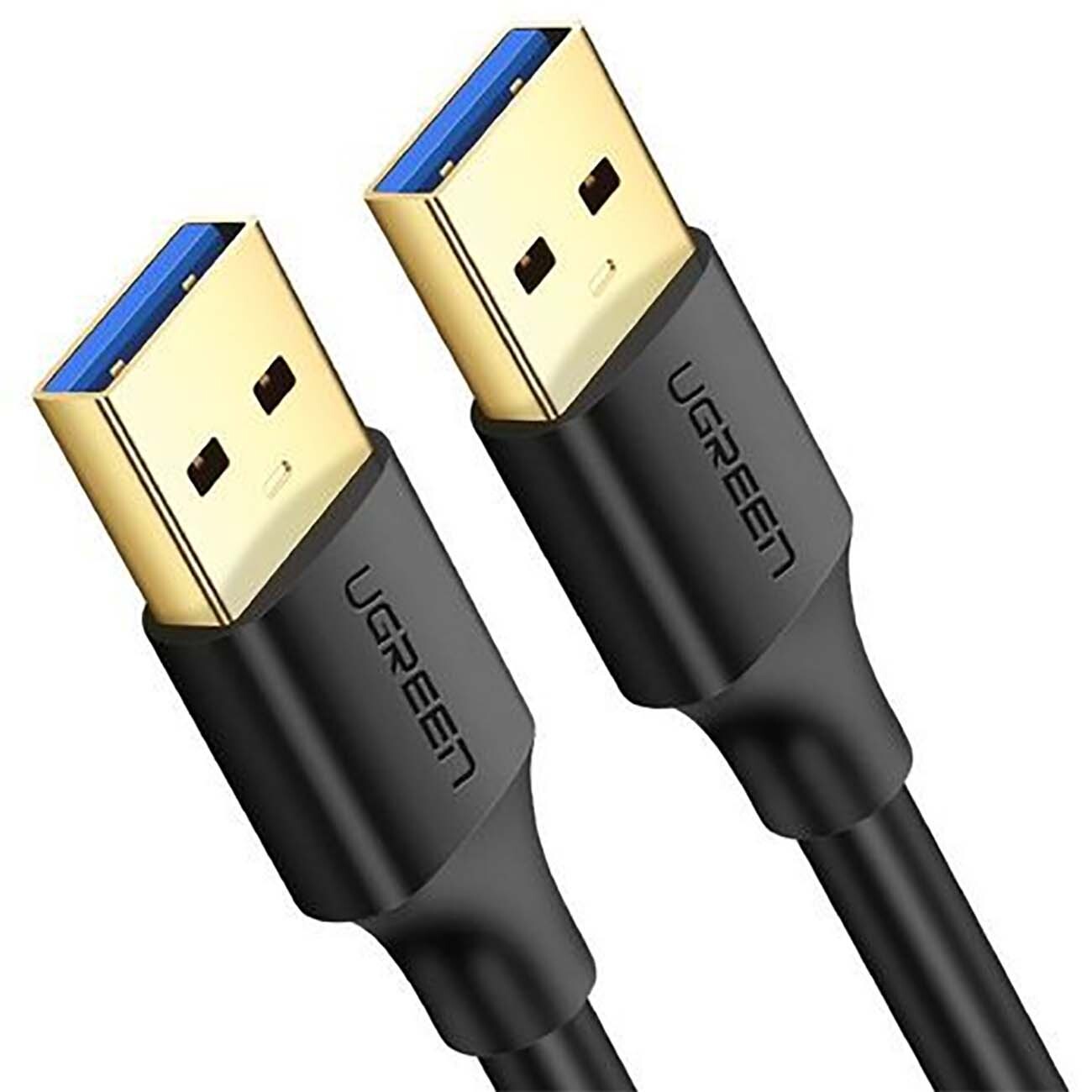 Кабель USB 3.0(Am)-USB 3.0(Am), экранированный, 2А, 50 см, черный, UGREEN US128 (10369)